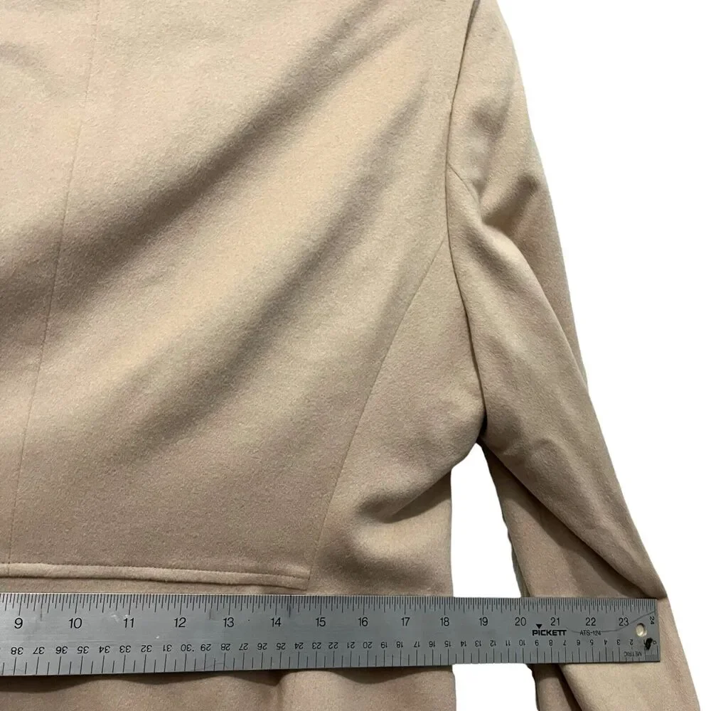 Zanella Blazer Women's Angora Wool Blend Beige Two Button Soft Fully Lined SZ 14